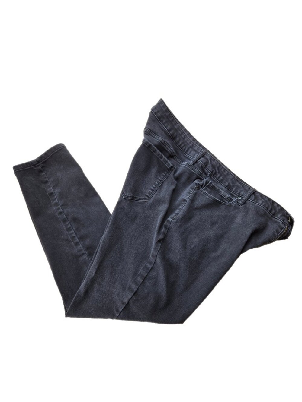 a.n.a. Women's 20W Mid-Rise Skinny 5 Pocket Black Cotton Polyester Jeans